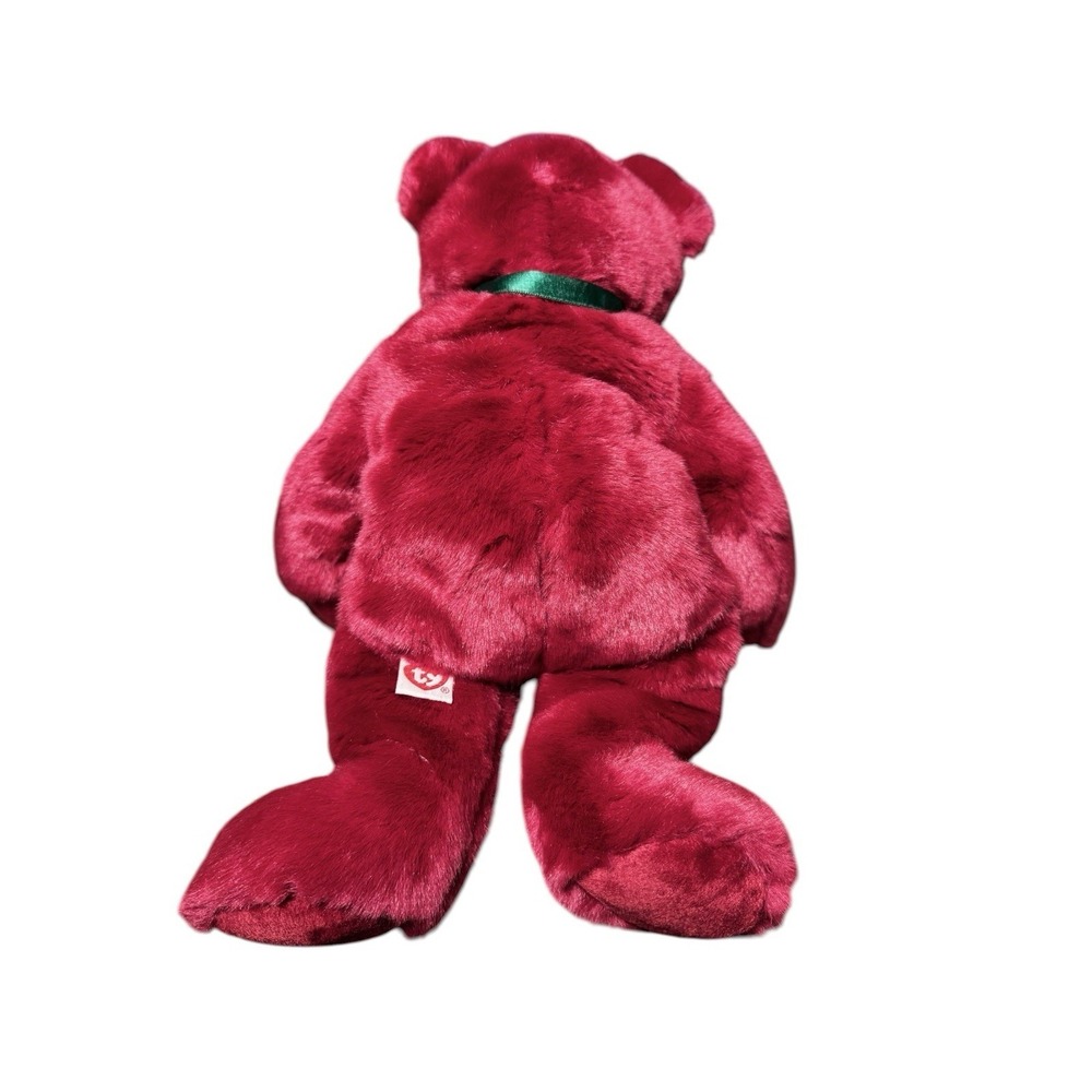 1998 Ty Beanie Buddy Teddy Cranberry Bear 14" PE Pellets Plush Korea w/ Tag - Picture 2 of 8